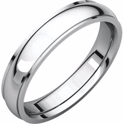 IRE11:142:P 14kt White 4mm Comfort Fit Edge Band 