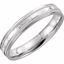51541:164:P Platinum 4mm Flat Edge Comfort Fit Milgrain Hammer Finish Band Size 7