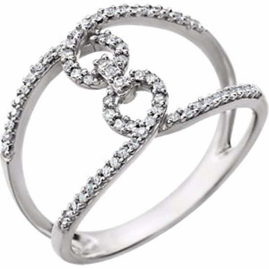 651955:60000:P 14kt White 1/5 CTW Diamond Interlocking Ring 