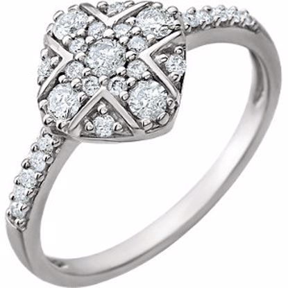 651915:60000:P 14kt White 3/8 CTW Diamond Ring