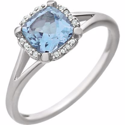 651952:60012:P 14kt White Sky Blue Topaz & .05 CTW Diamond Ring