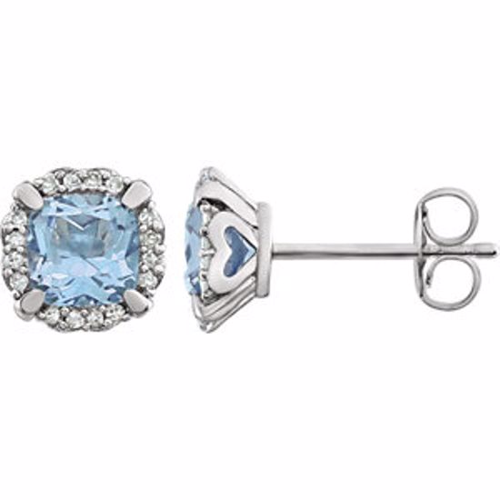 651954:60012:P 14kt White Sky Blue Topaz & 1/10 CTW Diamond Earrings