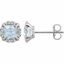 651954:60003:P 14kt White Aquamarine & 1/10 CTW Diamond Earrings