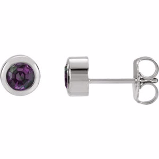 61086:60031:P 14kt White Chatham® Created Alexandrite Earrings