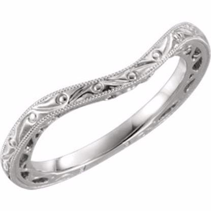 651859:105:P 14kt White Hand-Engraved Band