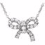651937:60000:P 14kt White 1/6 CTW Diamond Bow 18" Necklace