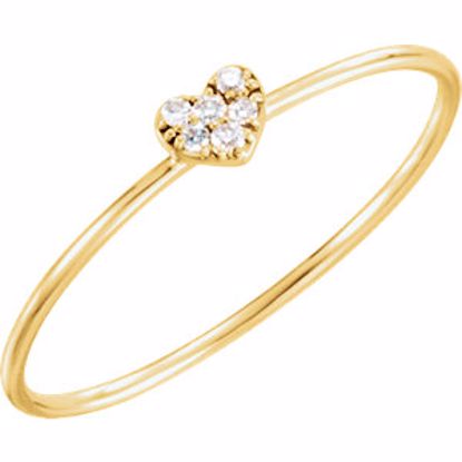 651921:60001:P 14kt Yellow .03 CTW Diamond Petite Heart Ring