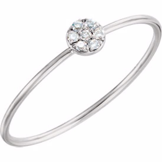 651922:60001:P 14kt White .04 CTW Diamond Petite Circle Ring