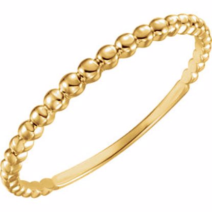 651924:60000:P 14kt Yellow Beaded Stackable Ring Size 7