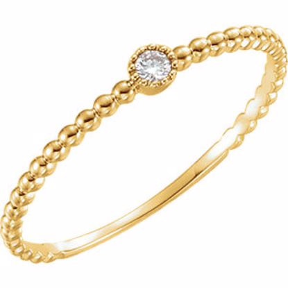 651925:60000:P 14kt Yellow .03 CTW Diamond Bead Design Ring Size 7