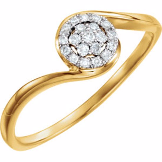 651928:60000:P 14kt Yellow & White 1/10 CTW Diamond Ring Size 7