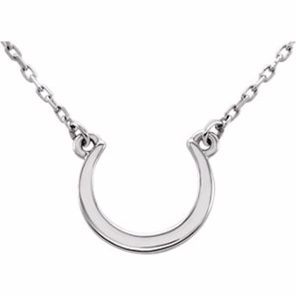 86255:101:P 14kt White Crescent 18" Necklace