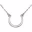 86255:101:P 14kt White Crescent 18" Necklace
