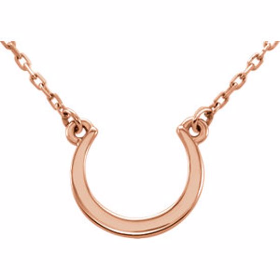 86255:103:P 14kt Rose Crescent 18" Necklace