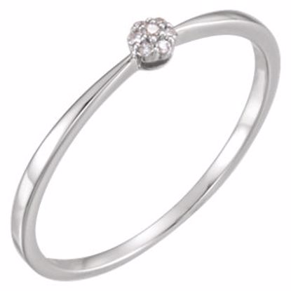 651930:60000:P 14kt White .025 CTW Diamond Ring