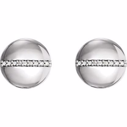 86240:6006:P 14kt White .04 CTW Diamond Circle Earrings