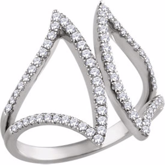 651851:60001:P 14kt White 1/2 CTW Diamond Freeform Ring