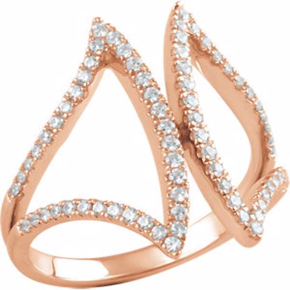 651851:60002:P 14kt Rose 1/2 CTW Diamond Freeform Ring