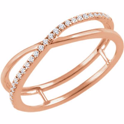 651976:60002:P 14kt Rose 1/10 CTW Diamond Criss-Cross Ring