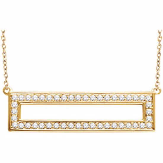 651887:60000:P 14kt Yellow 3/8 CTW Diamond Rectangle 16-18" Necklace 