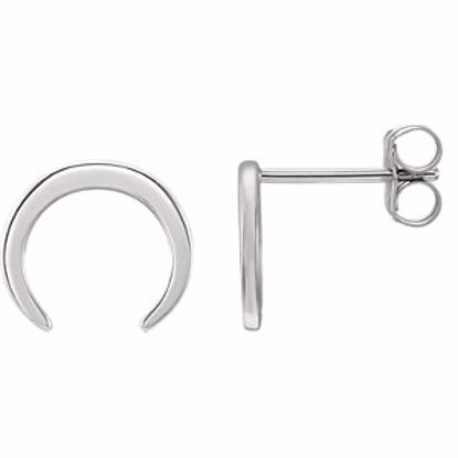 86259:6009:P Sterling Silver Crescent Earrings