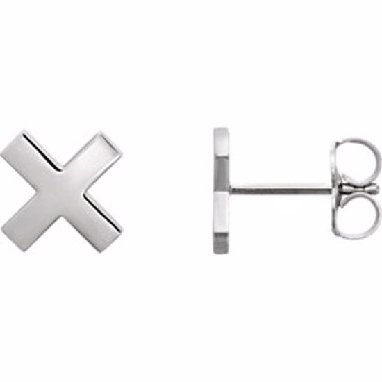 86257:6009:P Sterling Silver "X" Earrings