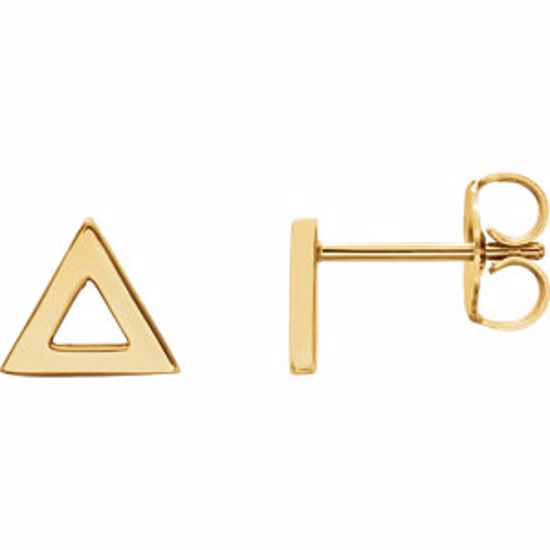 86256:6007:P 14kt Yellow Triangle Earrings