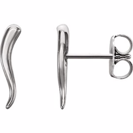 86260:6009:P Sterling Silver Horn Earrings 