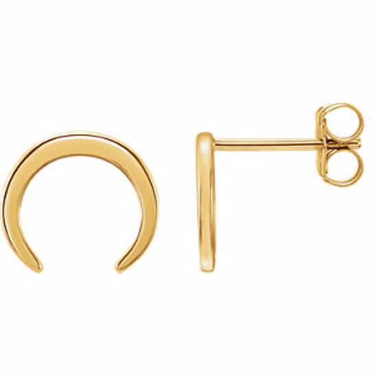 86259:6007:P 14kt Yellow Crescent Earrings 