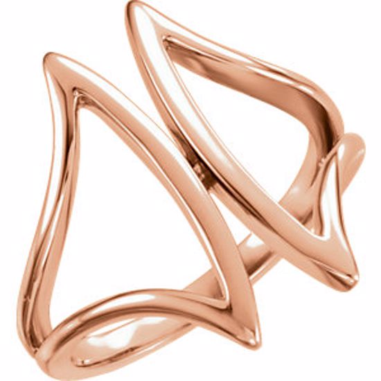 651945:60002:P 14kt Rose Freeform Ring Size 7