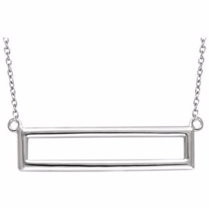 651949:60001:P 14kt White Rectangle 16-18" Necklace