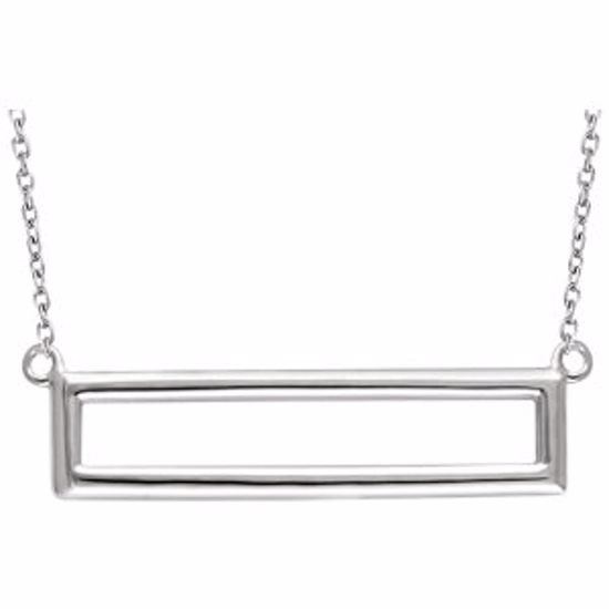 651949:60001:P 14kt White Rectangle 16-18" Necklace