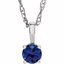 28393:70069:P 14kt White Blue Sapphire "September" Birthstone 14" Necklace