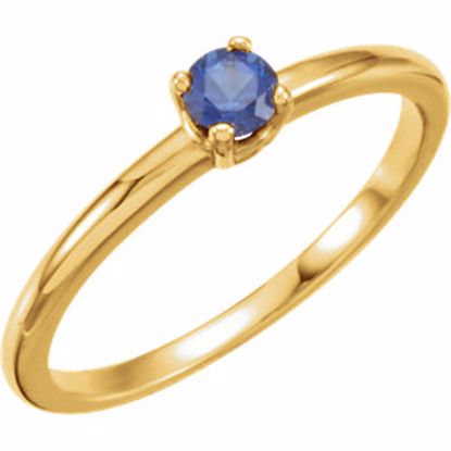 19399:60007:P 14kt Yellow Blue Sapphire "September" Youth Birthstone Ring