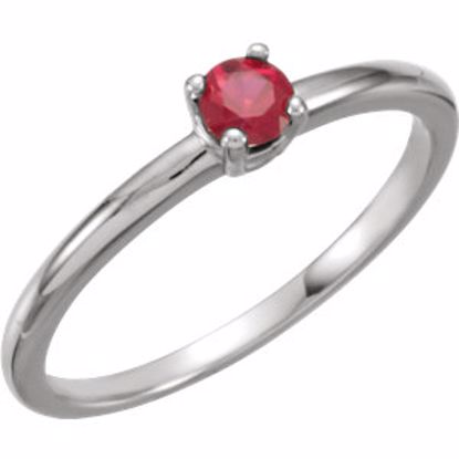 19399:60004:P 14kt White Ruby "July" Youth Birthstone Ring