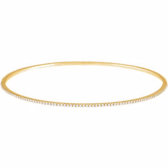 67337:60005:P 14kt Yellow 1 CTW Diamond Stackable Bangle Bracelet