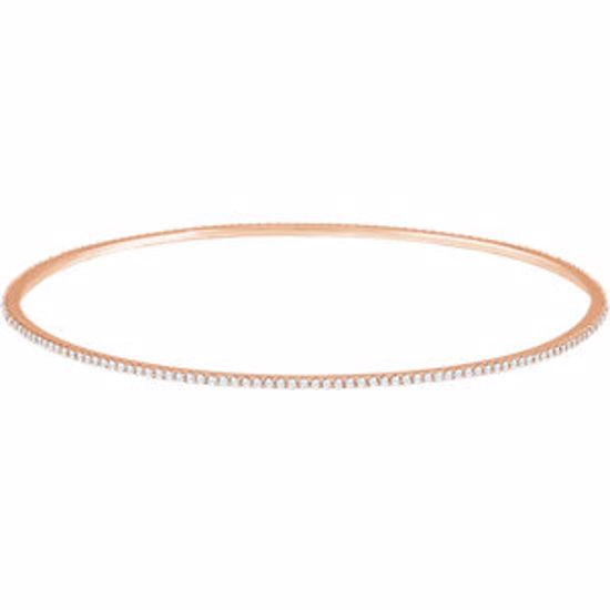 67337:60006:P 14kt Rose 1 CTW Diamond Stackable Bangle Bracelet