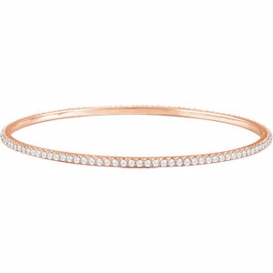 67337:60008:P 14kt Rose 3 CTW Diamond Stackable Bangle Bracelet