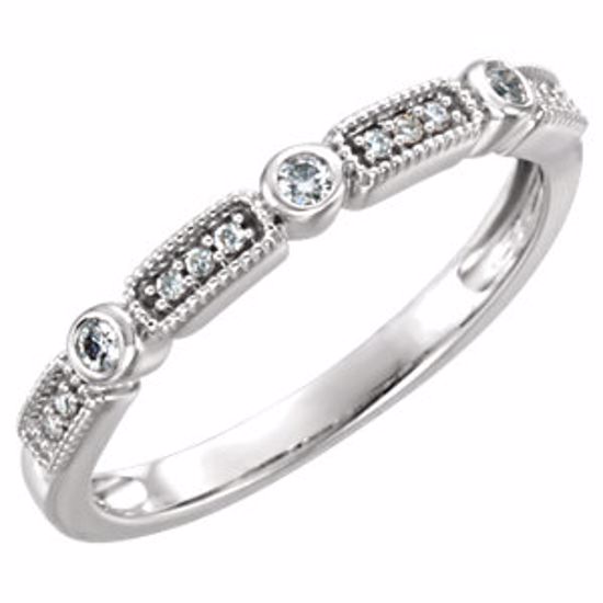 651977:60001:P 14kt White 1/10 CTW Diamond Stackable Ring