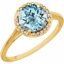 71632:70009:P 14kt Yellow Sky Blue Topaz and .05CTW Diamond Ring