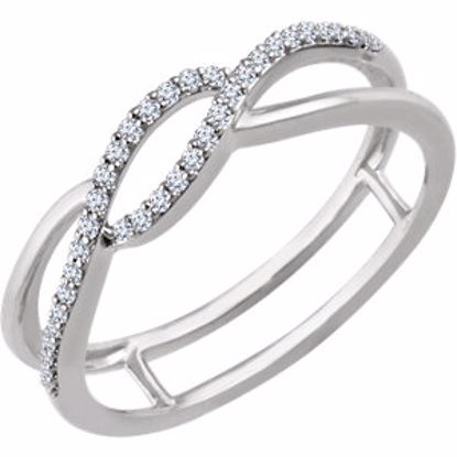 651978:60001:P 14kt White 1/8 CTW Diamond Freeform Ring