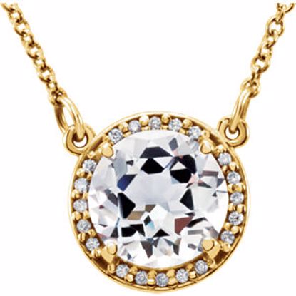 85905:70009:P 14kt Yellow White Topaz & .05 CTW Diamond 16" Necklace