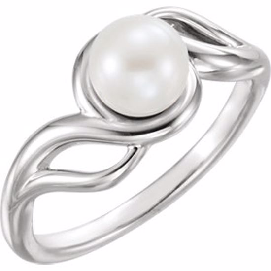 6482:6003:P Platinum Freshwater Cultured Pearl Ring