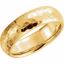 51528:6075:P 14kt Yellow 6mm Comfort Fit Hammer Finish Band Size 7.5