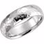 51528:3085:P 14kt White 6mm Comfort Fit Hammer Finish Band Size 8.5