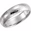 51528:3095:P 14kt White 6mm Comfort Fit Hammer Finish Band Size 9.5