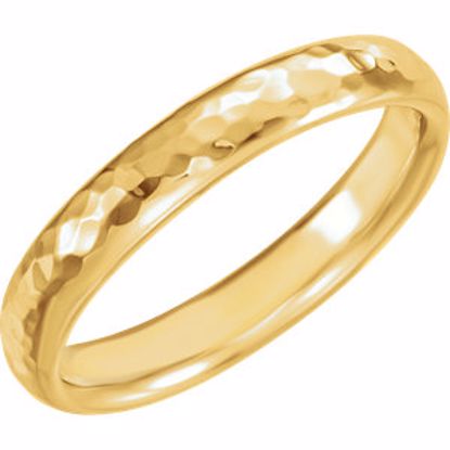 51528:5065:P 14kt Yellow 4mm Comfort Fit Hammer Finish Band Size 6.5