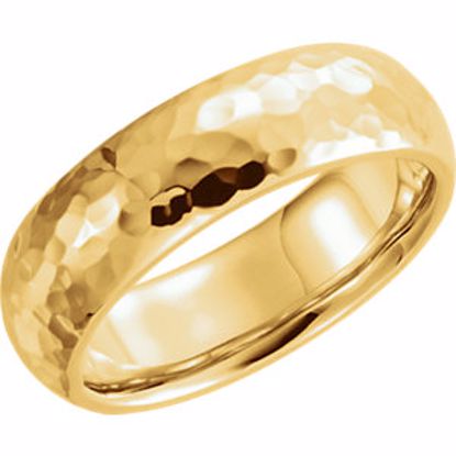 51528:606:P 14kt Yellow 6mm Comfort Fit Hammer Finish Band Size 6