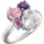 71367:60000:P 14kt White White Topaz, Amethyst, Pink Topaz & Chatham® Created Pink Sapphire Cluster Ring