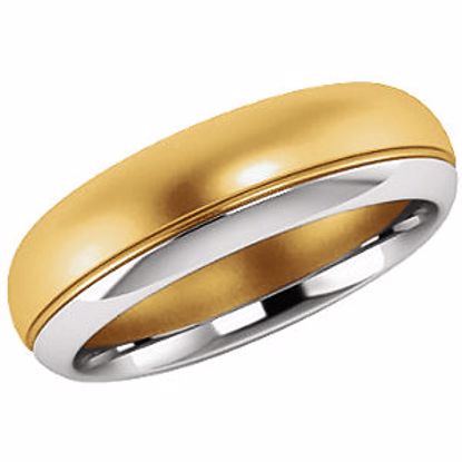 51344:2007:P 14kt Yellow & White 6mm Band Size 10